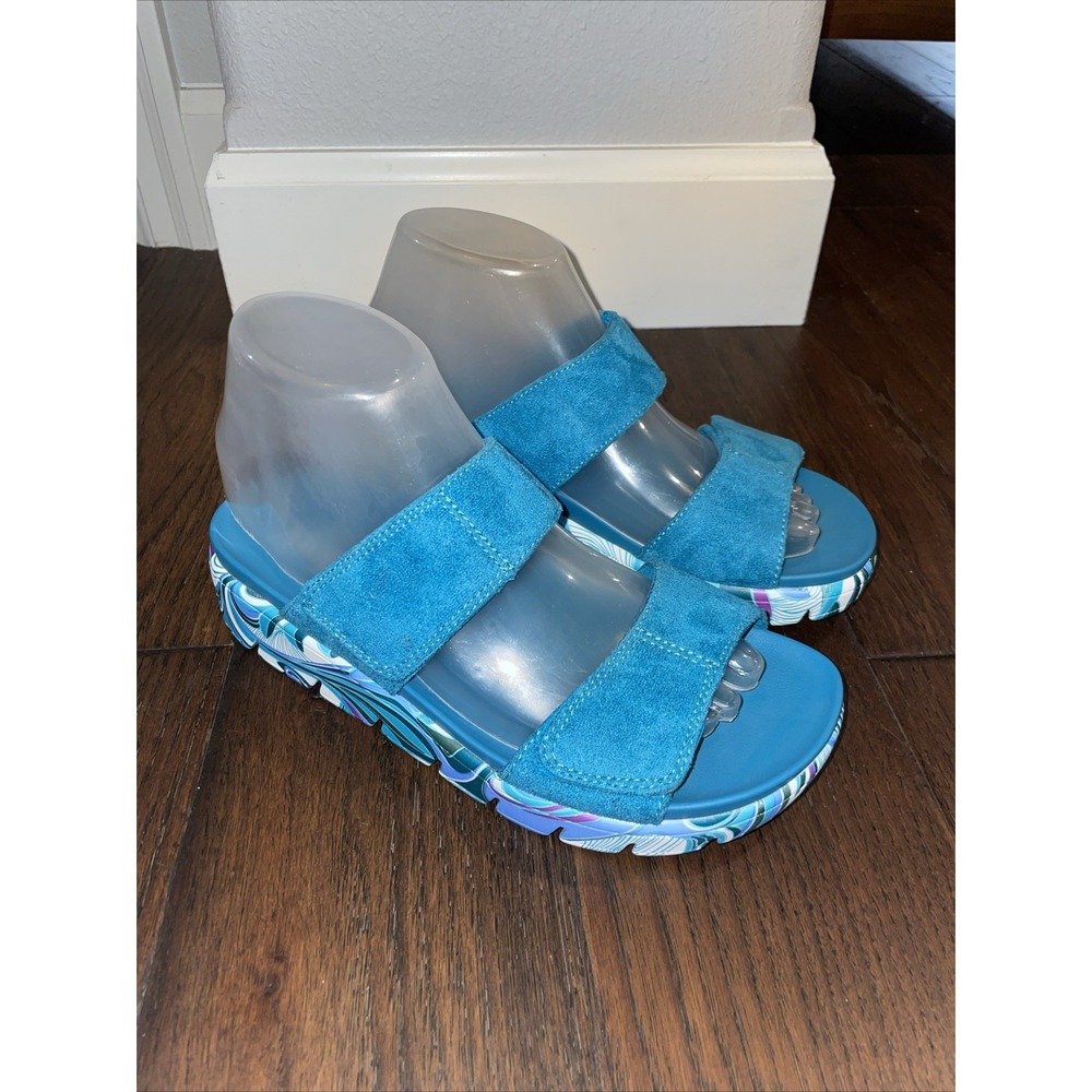 Alegria Anah I Got You Babe Teal EU 36 Blue Suede Sandals